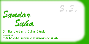 sandor suha business card